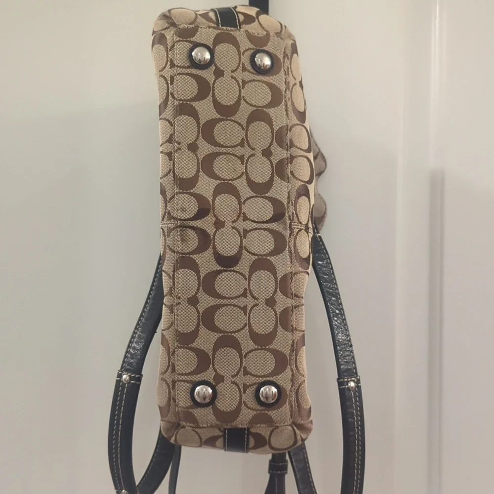 Coach Signature Penelope Satchel Brown & Black Bag Handles And Crossbody Options